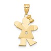 14k The Kids Small Girl with Bow on Right A Diamond Kiss Pendant