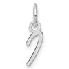 14K White Gold Uppercase Letter I Initial Charm