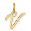14K Uppercase Letter V Initial Charm