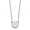 14kw Tiny Circle Block Letter M Initial Necklace