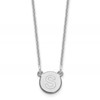 14kw Tiny Circle Block Letter S Initial Necklace