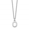 14K White Gold Cutout Letter O Initial Necklace