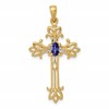 14k 5x3mm Oval Tanzanite Cross Pendant
