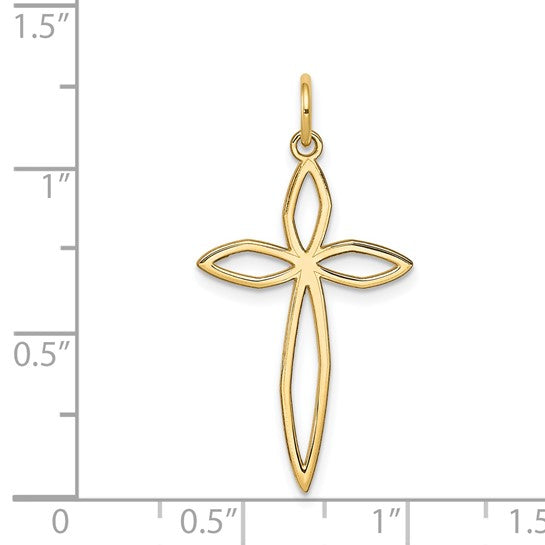 14K Gold Laser Designed Passion Cross Pendant