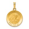 14k Polished and Satin Hollow St. Andrew Medal Pendant