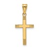 14k Laser Etched Cross Pendant
