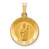 14k Polished and Satin Hollow St Patrick Medal Round Pendant