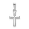 14k White Gold Polished Cross Pendant