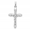 14k White Gold Polished INRI Crucifix Pendant