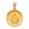 14K Polished and Satin Hollow Spanish Santa Ana Medal Round Pendant