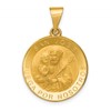 14K Polished and Satin Hollow Spanish San Jose Medal Round Pendant