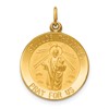 14k Polished and Satin Solid St. Jude Thaddeus Medal Round Pendant
