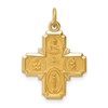 14k Polished and Satin Solid Small 4-Way Medal Pendant