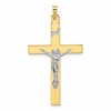 14k Two-tone Solid INRI Crucifix Pendant