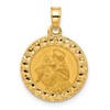 14K Polished and Satin Hollow St Anthony Medal Round Pendant