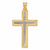 14k with White Rhodium Polished Latin Cross Pendant