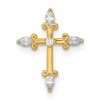 14k Polished Fancy CZ Cross Chain Slide Pendant