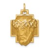 14k Satin Diamond-cut Jesus Charm