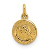 14k Polished Solid Mini Saint Christopher Medal Round Charm