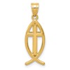 14k Cross Ichthus Fish Pendant