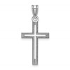 14k White Gold Solid Laser Etched Cross Pendant