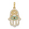 14K Multi-colored CZ Hamsa Pendant