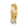 14K 3-D March Ring with Light Blue CZ Charm