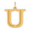 14k Polished Etched Letter U Initial Pendant
