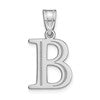 14kw Polished Etched Letter B Initial Pendant
