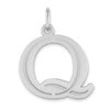14kw Polished Etched Letter Q Initial Pendant
