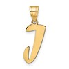 14k Polished Script Letter J Initial Pendant