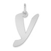 14kw Polished Script Letter Y Initial Pendant