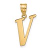 14k Polished Letter V Initial Pendant