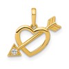 14K Polished Cut-out Heart with Arrow CZ Pendant