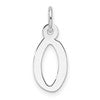 14K White Gold Slanted Block Letter O Initial Charm