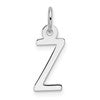14k White Gold Slanted Block Letter Z Initial Charm