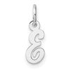 14k White Gold Small Script Letter E Initial Charm