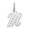 14k White Gold Small Script Letter M Initial Charm