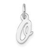 14k White Gold Small Script Letter O Initial Charm