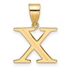 14k Polished Etched Letter X Initial Pendant