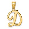 14K Script Letter D Initial Pendant