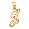 14K Script Letter J Initial Pendant