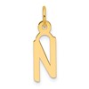 14K Slanted Block Letter N Initial Charm
