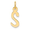 14K Slanted Block Letter S Initial Charm