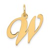14K Medium Fancy Script Letter W Initial Charm