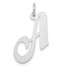14k White Gold Medium Fancy Script Letter A Initial Charm