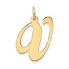 14k Large Fancy Script Letter V Initial Charm