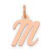 14k Rose Gold Small Script Letter M Initial Charm