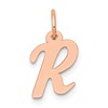 14k Rose Gold Small Script Letter R Initial Charm
