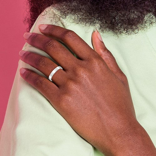14K White Gold 2mm 3mm 4mm 5mm Wide Flat Men's and Women's Wedding Band Ring Sizes 4-14. Anniversary Engagement Cigar Band Rings Midi Toe Thumb rings